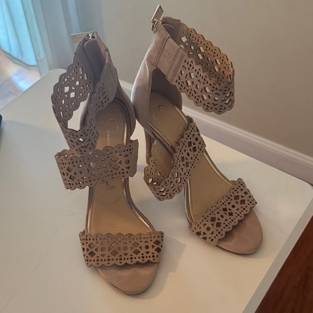 Jessica Simpson Nude Cutout Heels